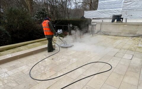 St. James Restoration: Mastering Paving Care with Steam Pressure Washing