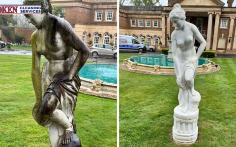 Marble Statue Cleaning and Brickwork Restored on an Estate