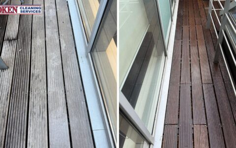 Commercial Decking Cleaning in a Hatton Garden Atrium