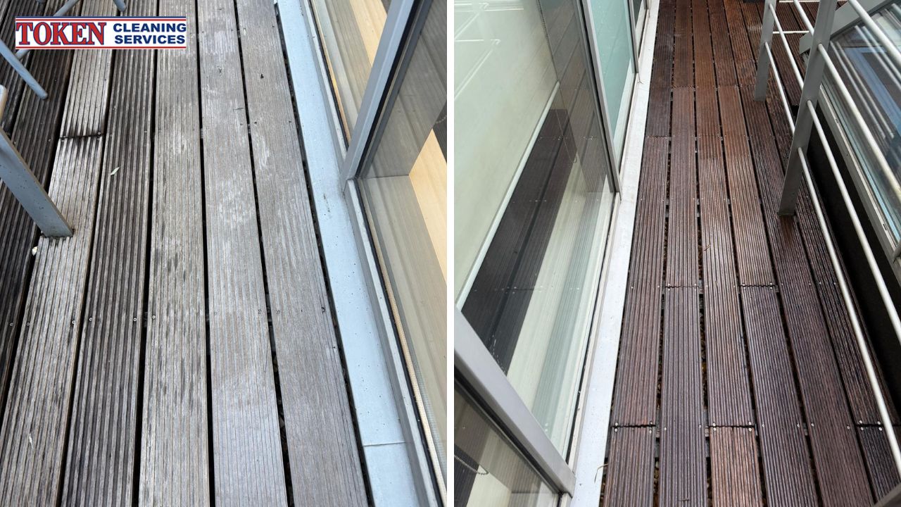Commercial Decking Cleaning in a Hatton Garden Atrium